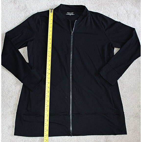 Eileen Fisher - Flight Jacket in Organic Cotton Stretch, color Black size Medium - Picture 5 of 11